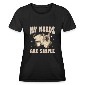 Siamkatze Katze Siamese - Frauen Funktions-T-Shirt - Schwarz - Vorne - AI Model Female 172 light (172cm)