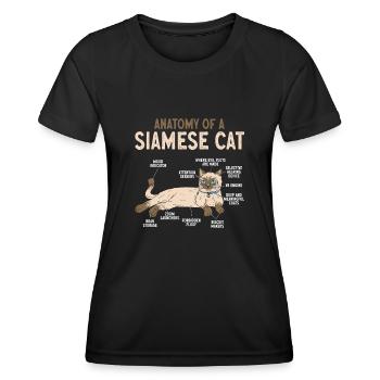 Siamkatze Katze Siamese - Frauen Funktions-T-Shirt - Schwarz - Vorne - AI Model Female 172 light (172cm)