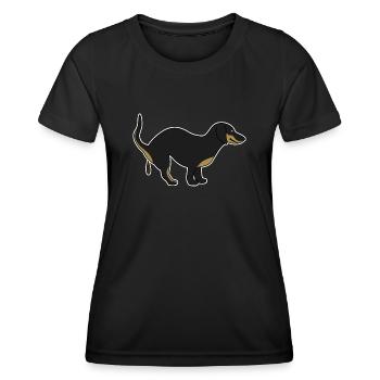 Caca Chiens Caca Chien Caca Teckel - T-shirt sport Femme - noir - Devant - AI Model Female 172 light (172cm)