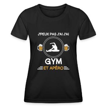 je peux pas j'ai gym apéro gymnaste - T-shirt sport Femme - noir - Devant - AI Model Female 172 light (172cm)