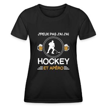 Ich kann nicht haben Ich Hockey Aperitif Hockeyspieler - Frauen Funktions-T-Shirt - Schwarz - Vorne - AI Model Female 172 light (172cm)