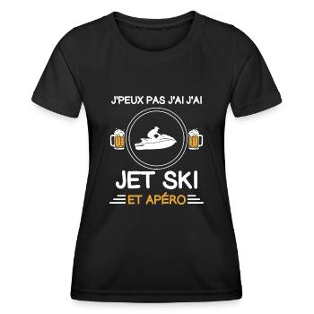 Ich kann nicht haben Ich Jetski Aperitif Jetskier - Frauen Funktions-T-Shirt - Schwarz - Vorne - AI Model Female 172 light (172cm)
