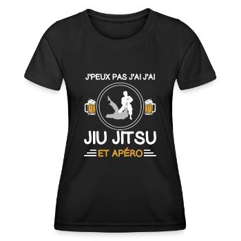 I can't I have Jiu Jitsu Aperitif Judoka - Frauen Funktions-T-Shirt - Schwarz - Vorne - AI Model Female 172 light (172cm)