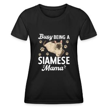 Siamese Cat Siamese Cat - Women's Functional T-Shirt - black - Front - AI Model Female 172 light (172cm)