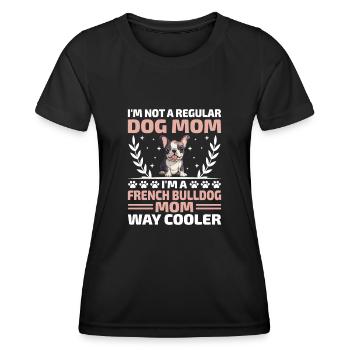 Je ne suis pas une maman chien ordinaire Je suis une maman bouledogue français - T-shirt sport Femme - noir - Devant - AI Model Female 172 light (172cm)