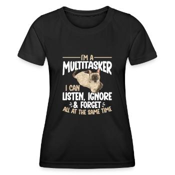 Siamese Cat Siamese Cat - Women's Functional T-Shirt - black - Front - AI Model Female 172 light (172cm)