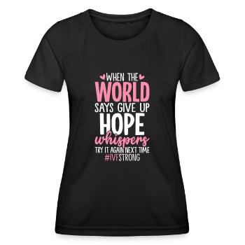 FIV drôle Un embryon sur huit ovules - T-shirt sport Femme - noir - Devant - AI Model Female 172 light (172cm)