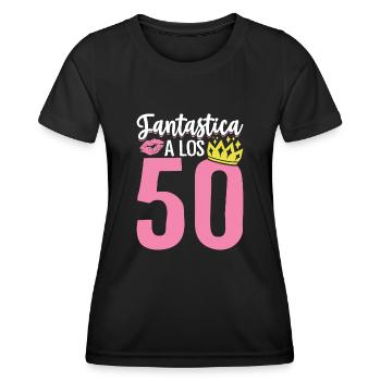 It's My 50th Birthday Party Queen Funny 50 Years - Women's Functional T-Shirt - black - Front - AI Model Female 172 light (172cm)