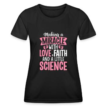 Making A Miracle With Love IVF Funny In Vitro - Women's Functional T-Shirt - black - Front - AI Model Female 172 light (172cm)