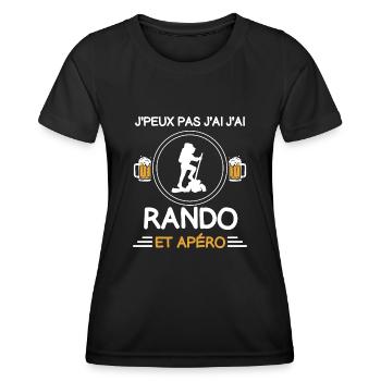 I can't I hiker hike aperitif - Women's Functional T-Shirt - black - Front - AI Model Female 172 light (172cm)