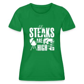 Barbecue Steaks BBQ Cook Meat - Frauen Funktions-T-Shirt - Kelly Green - Vorne - AI Model Female 172 dark (172cm)