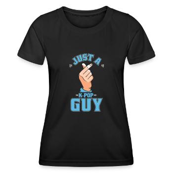K Pop Kpop Pop coréenne Juste un gars Kpop - T-shirt sport Femme - noir - Devant - AI Model Female 172 light (172cm)