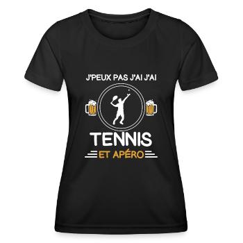 I can't I have tennis man aperitif tennisman - Women's Functional T-Shirt - black - Front - AI Model Female 172 light (172cm)