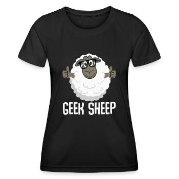 Sheep Geek Shepherd - Women's Functional T-Shirt - black - Front - AI Model Female 172 light (172cm)