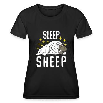 Sheep Sleeping Tired Sleep - Women's Functional T-Shirt - black - Front - AI Model Female 172 light (172cm)