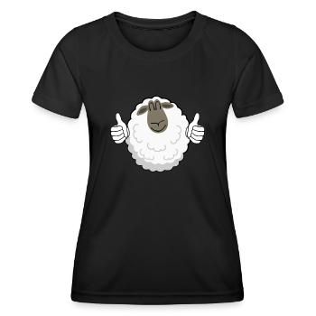 Pouce vers le haut Mouton - T-shirt sport Femme - noir - Devant - AI Model Female 172 light (172cm)