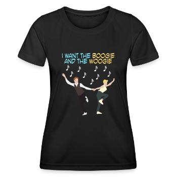 Boogie Woogie Swing Music Dancing - Frauen Funktions-T-Shirt - Schwarz - Vorne - AI Model Female 172 light (172cm)