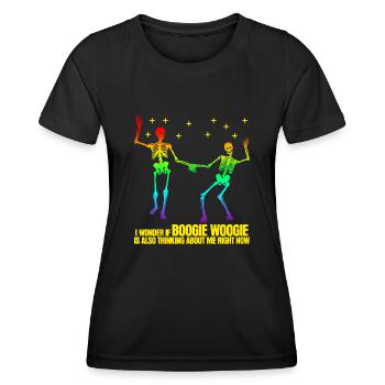 Boogie Woogie Skeleton Dance Swing - Frauen Funktions-T-Shirt - Schwarz - Vorne - AI Model Female 172 light (172cm)