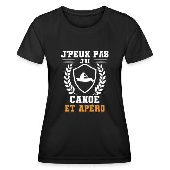 I can't I have canoeing and humorous aperitif - Women's Functional T-Shirt - black - Front - AI Model Female 172 light (172cm)