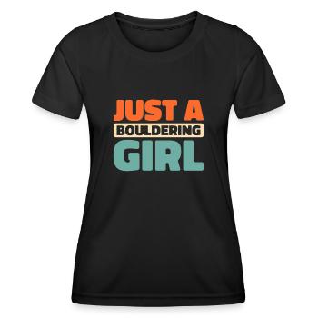 Bouldern Bouldering Bouldering Juste une fille de bloc - T-shirt sport Femme - noir - Devant - AI Model Female 172 light (172cm)