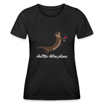 Loutre avec loutres de vin - T-shirt sport Femme - noir - Devant - AI Model Female 172 light (172cm)