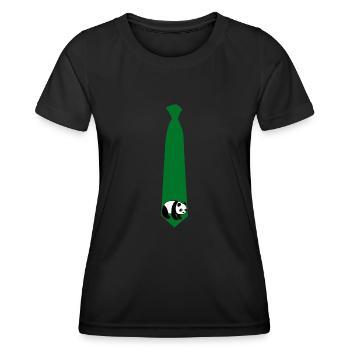 Cravate Panda avec Panda Bear - T-shirt sport Femme - noir - Devant - AI Model Female 172 light (172cm)