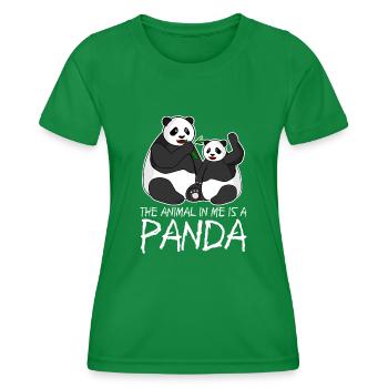 Pandas Giant Panda Panda Bear - Women's Functional T-Shirt - kelly green - Front - AI Model Female 172 dark (172cm)