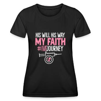 Il Will His Way Ma Foi FIV Drôle In Vitro - T-shirt sport Femme - noir - Devant - AI Model Female 172 light (172cm)
