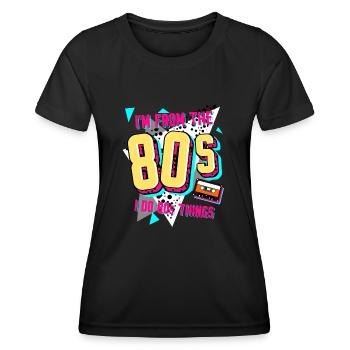 80s Retro Disco 1980 - Women's Functional T-Shirt - black - Front - AI Model Female 172 light (172cm)