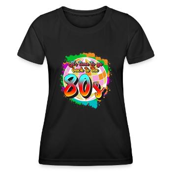 Retro 1980 80s Disco - Women's Functional T-Shirt - black - Front - AI Model Female 172 light (172cm)