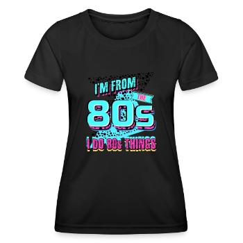 80s Party 1980 - Women's Functional T-Shirt - black - Front - AI Model Female 172 light (172cm)