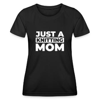 Frappée juste une maman tricoteuse - T-shirt sport Femme - noir - Devant - AI Model Female 172 light (172cm)