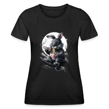 Hase - Frauen Funktions-T-Shirt - Schwarz - Vorne - AI Model Female 172 light (172cm)