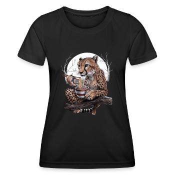 Gepard - Frauen Funktions-T-Shirt - Schwarz - Vorne - AI Model Female 172 light (172cm)