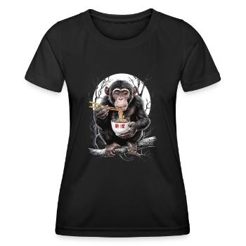 Schimpanse - Frauen Funktions-T-Shirt - Schwarz - Vorne - AI Model Female 172 light (172cm)