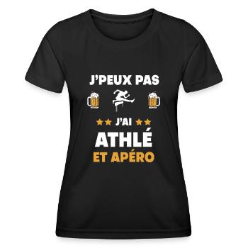 I can't I have hurdle race aperitif gift - Women's Functional T-Shirt - black - Front - AI Model Female 172 light (172cm)