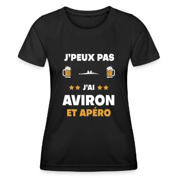 I can't I Rudern Aperitif Geschenk - Frauen Funktions-T-Shirt - Schwarz - Vorne - AI Model Female 172 light (172cm)