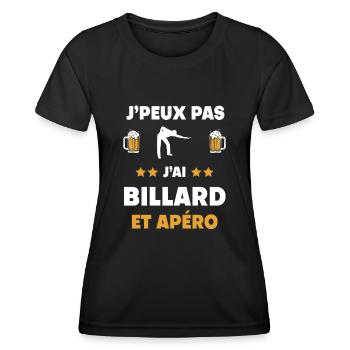 I can't I have billiards aperitif gift - Women's Functional T-Shirt - black - Front - AI Model Female 172 light (172cm)