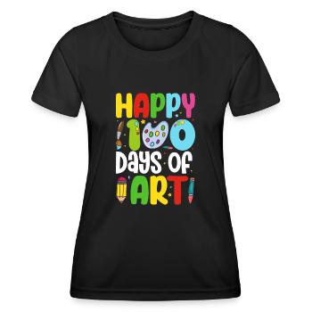Frohe 100 Tage Schule Zukunft Künstler Lustige Kunst - Frauen Funktions-T-Shirt - Schwarz - Vorne - AI Model Female 172 light (172cm)