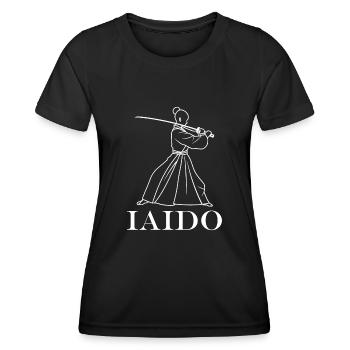 iaido - T-shirt sport Femme - noir - Devant - AI Model Female 172 light (172cm)
