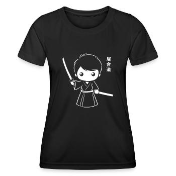 iaido - T-shirt sport Femme - noir - Devant - AI Model Female 172 light (172cm)
