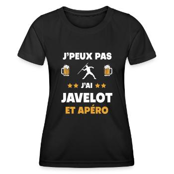 I can't I have Javelin Aperitif Geschenk - Frauen Funktions-T-Shirt - Schwarz - Vorne - AI Model Female 172 light (172cm)
