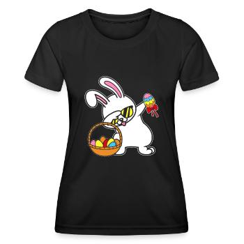 Dabbing Lapin de Pâques Lapin de Pâques Lapin Lapin Cadeau - T-shirt sport Femme - noir - Devant - AI Model Female 172 light (172cm)