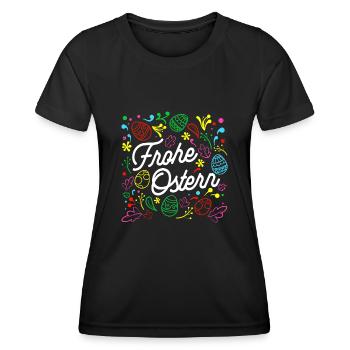 Frohe Ostern Geschenk Oster Spruch Ostern - Frauen Funktions-T-Shirt - Schwarz - Vorne - AI Model Female 172 light (172cm)
