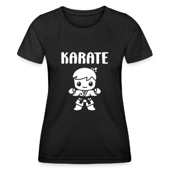 Karate - Frauen Funktions-T-Shirt - Schwarz - Vorne - AI Model Female 172 light (172cm)