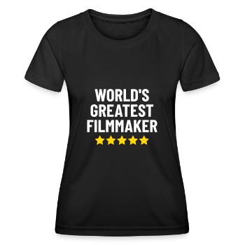 Größter Filmemacher der Welt Lustiges Filmemachen - Frauen Funktions-T-Shirt - Schwarz - Vorne - AI Model Female 172 light (172cm)