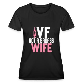 FIV a une femme badass Drôle Récupération d’ovules FIV - T-shirt sport Femme - noir - Devant - AI Model Female 172 light (172cm)