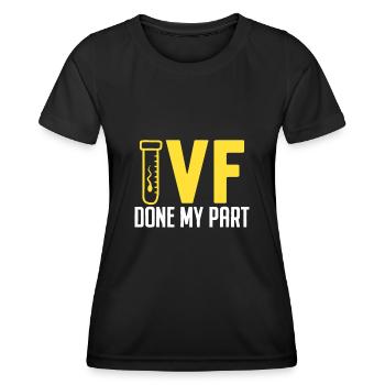 FIV a fait ma part Récupération d’ovules drôle in vitro - T-shirt sport Femme - noir - Devant - AI Model Female 172 light (172cm)