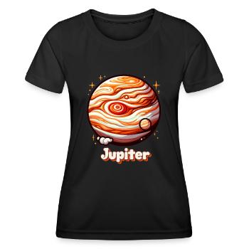Planète Jupiter - T-shirt sport Femme - noir - Devant - AI Model Female 172 light (172cm)