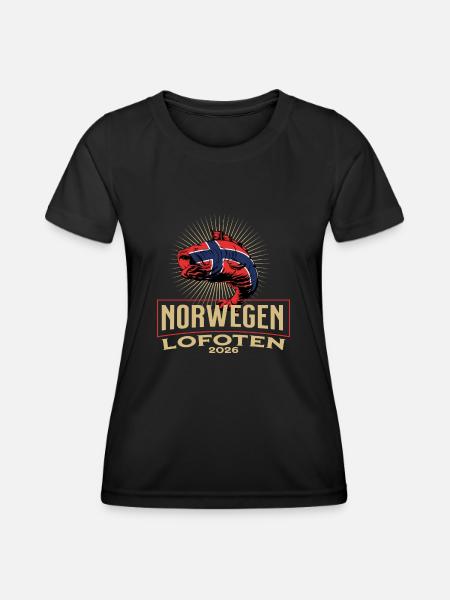 Norwegen Lofoten 2026 - Frauen Funktions-T-Shirt - Schwarz